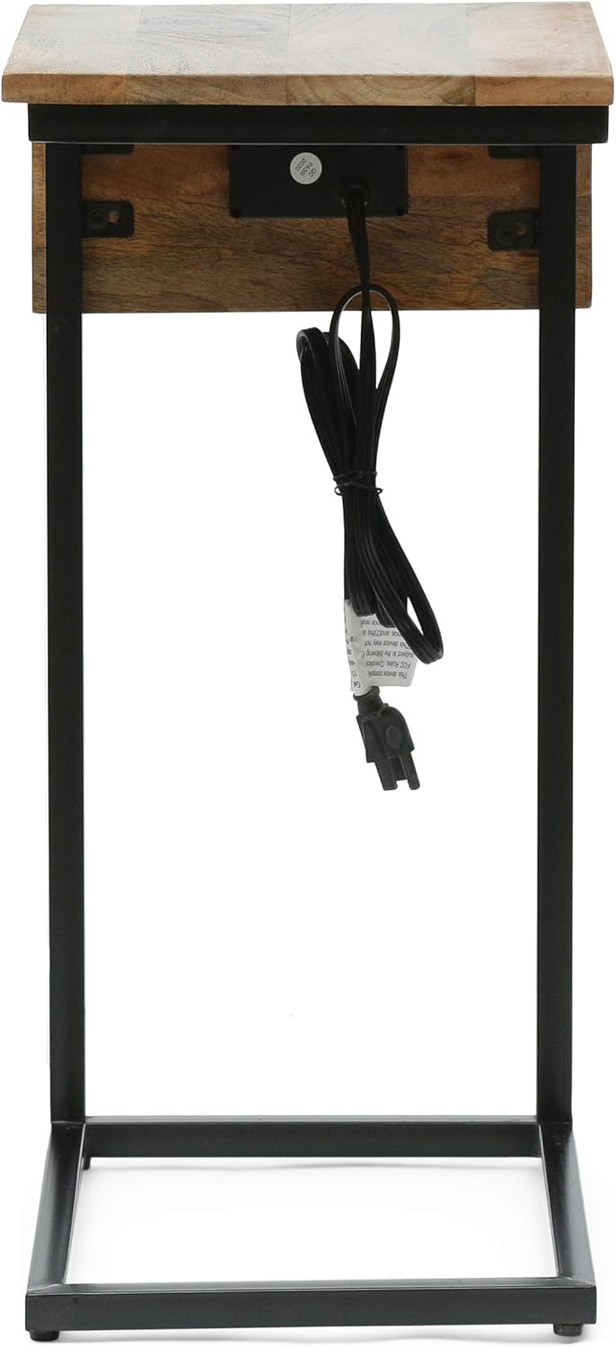 Christopher Knight Home Oceola END Table, Black + Natural