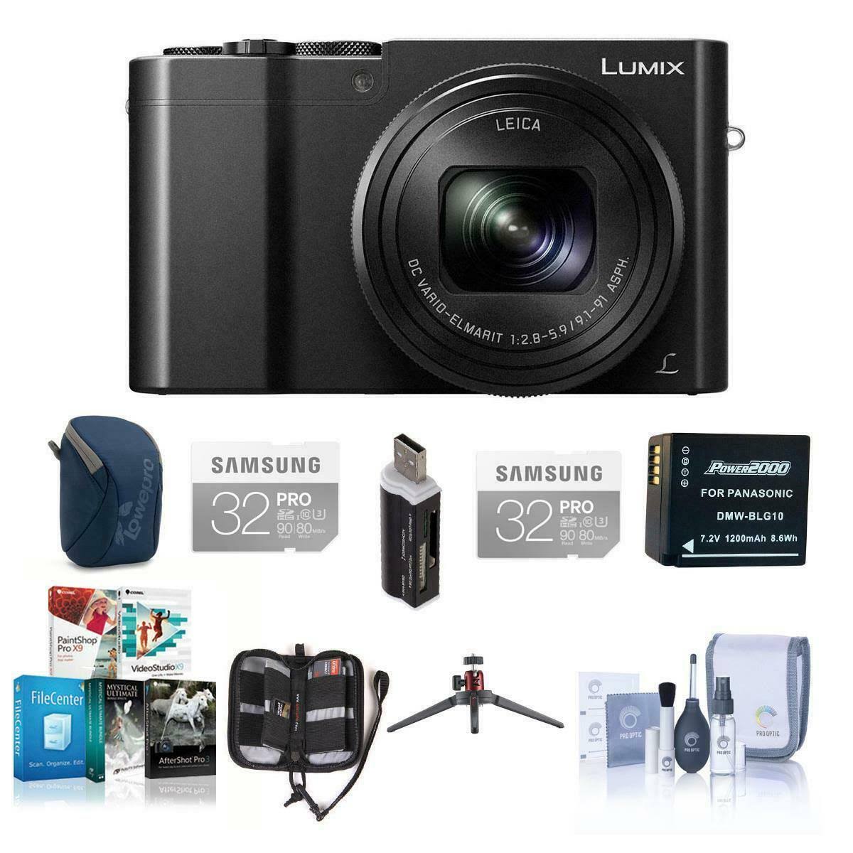 Panasonic Lumix DMC-ZS100 Digital Camera with Premium Kit Black #DM