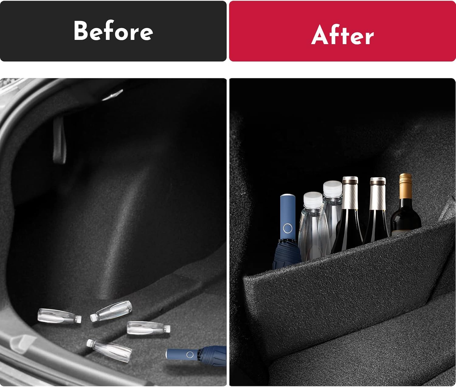 BASENOR Tesla Model 3 Rear Trunk Organizer Side Divider Accessories 2016-2022