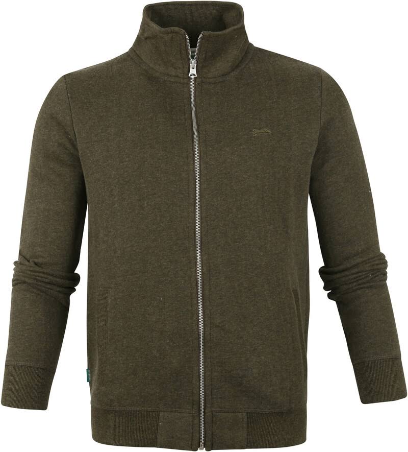 Superdry Vintage Logo Embroidered Zip Track Top - Green