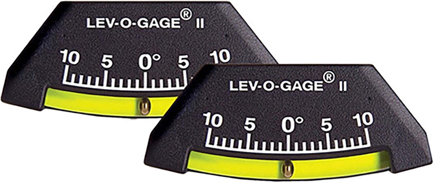 Sun Company 306-R Lev-o-gage II Inclinometer and Tilt Gauge - Pack of 2 Levels | Leveling Gauges for RV, Camper, or Trailer
