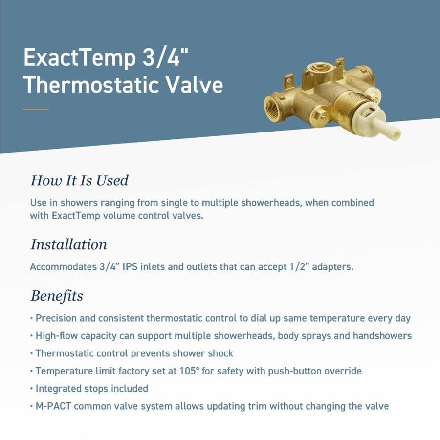 Moen TS9711 Via Chrome Exacttemp Valve Trim