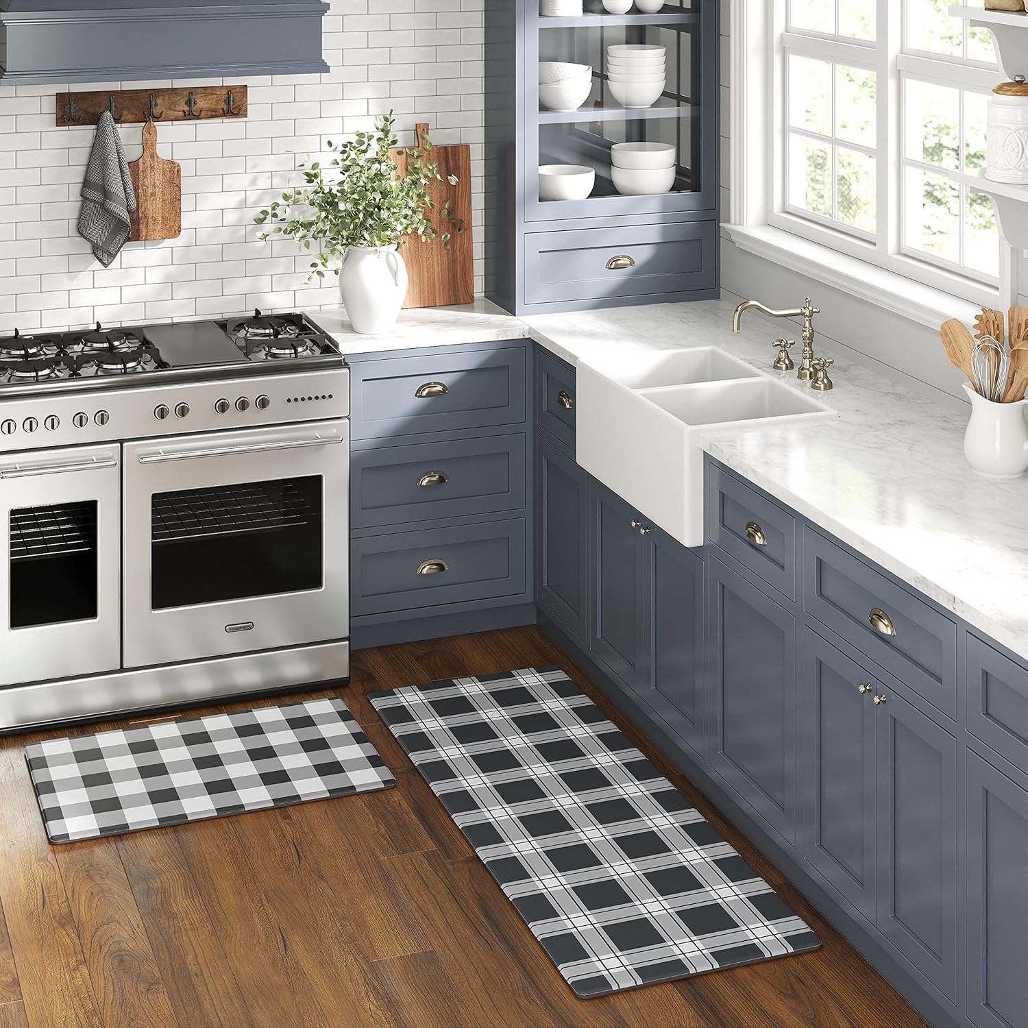 Barnyard Designs Anti-Fatigue Farmhouse Non-Slip Floor Mat, Comfortable Waterproof Cushioned Rug and Runner for Kitchen Sink, or Standing Desk Pad, 28