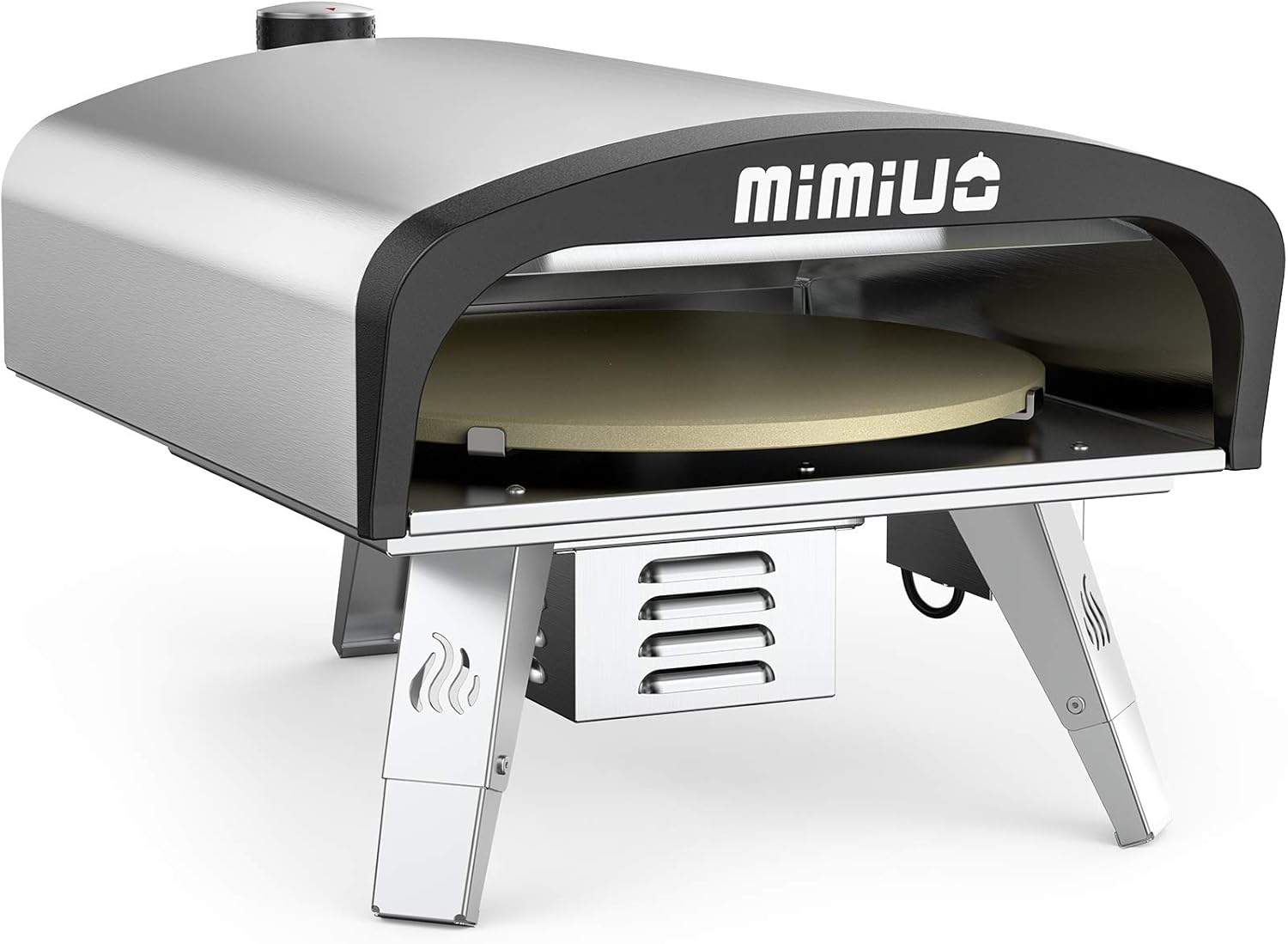 Mimiuo Outdoor Gas Pizza Oven Portable Stainless Steel Propane Pizza Stove Backyard Family Pizza Maker with Automatic Rotating Stone & Pizza Peel - (Tisserie G-Oven Series) - Global Patent