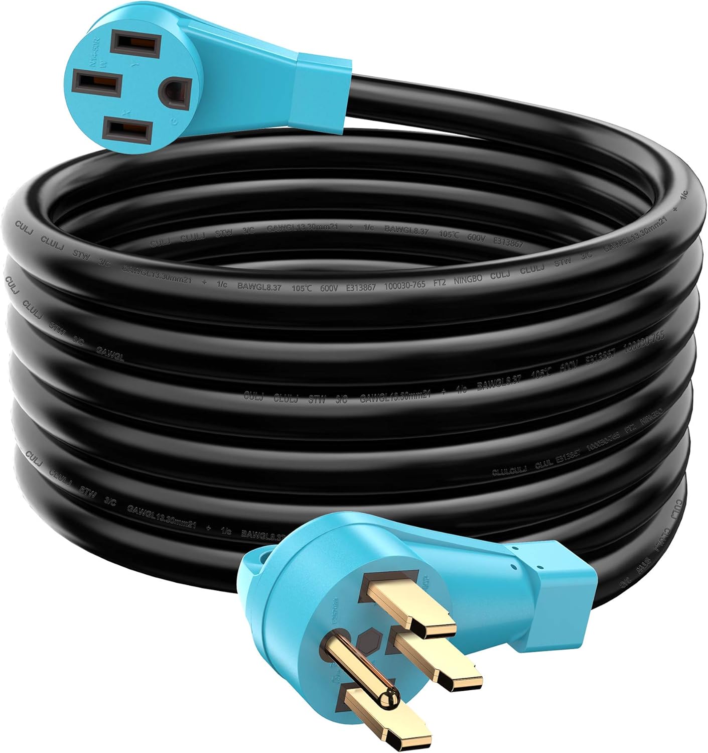 CircleCord UL Listed 30 Amp 25 Feet RV Extension Cord, Heavy Duty 10 Gauge 3 Wire STW Pure Copper Wire with Grip Handle, TT-30P Male to TT-30R Female with Cord Organizer for RV Trailer Campers Pack of 2