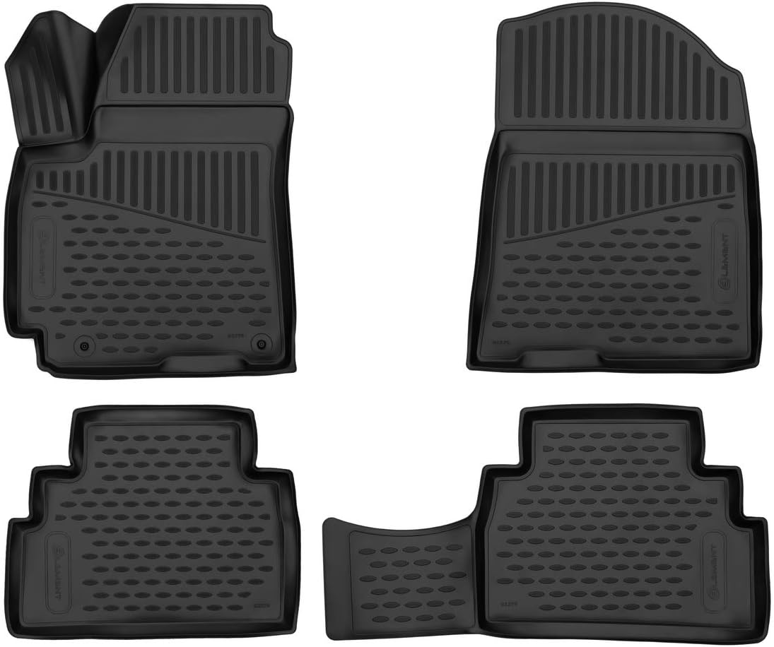 Fits 2020-2022 Kia Soul Floor Mats Front & 2nd Row Seat Liner Set Fit All Weather Full Set Liners (Black)