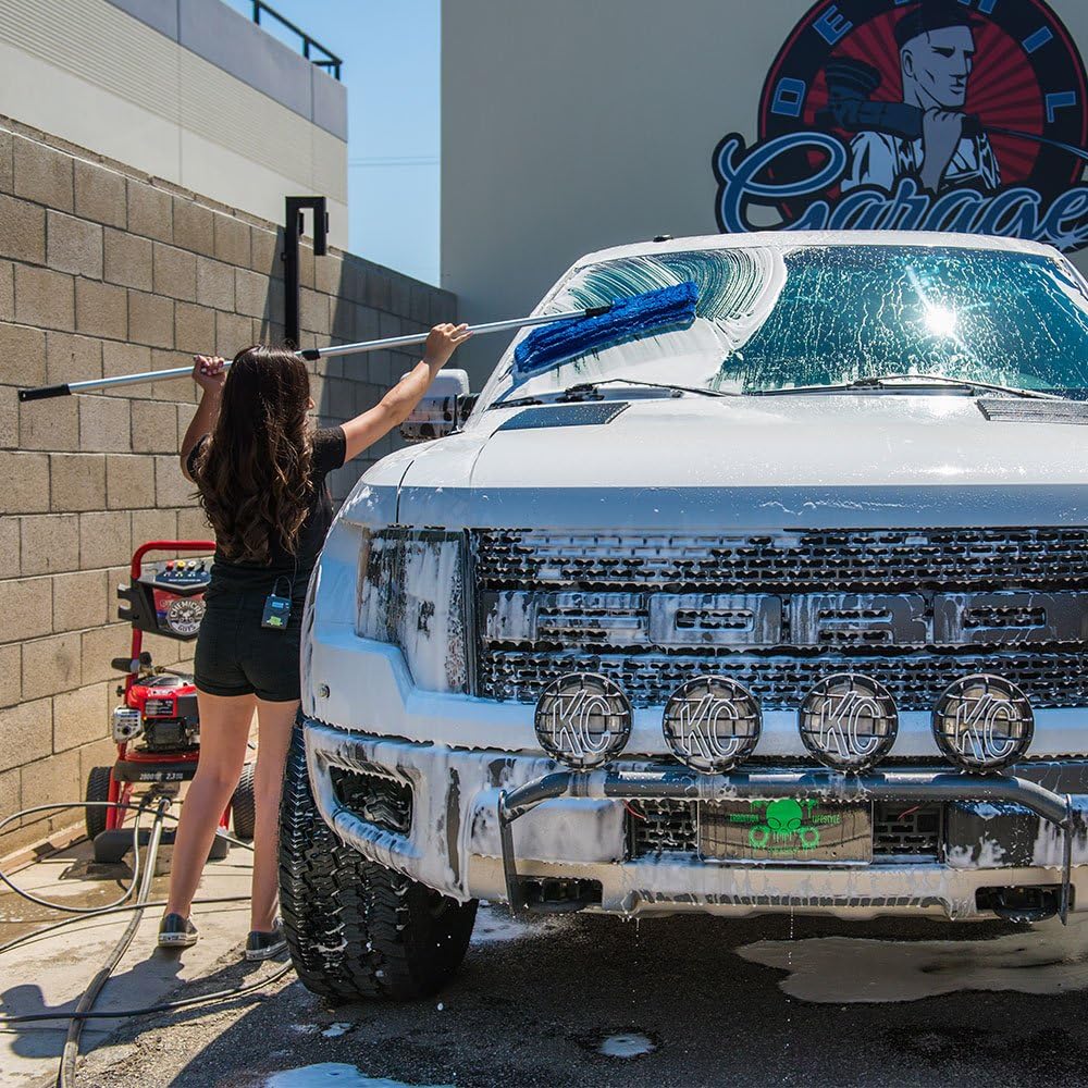 Chemical Guys HOL131 Premium Chenille Microfiber Car Wash Mop and Heavy Duty Extendable Pole Kit (for RVs, Trucks, and Large Vehicles 3 Items) Pack of 2