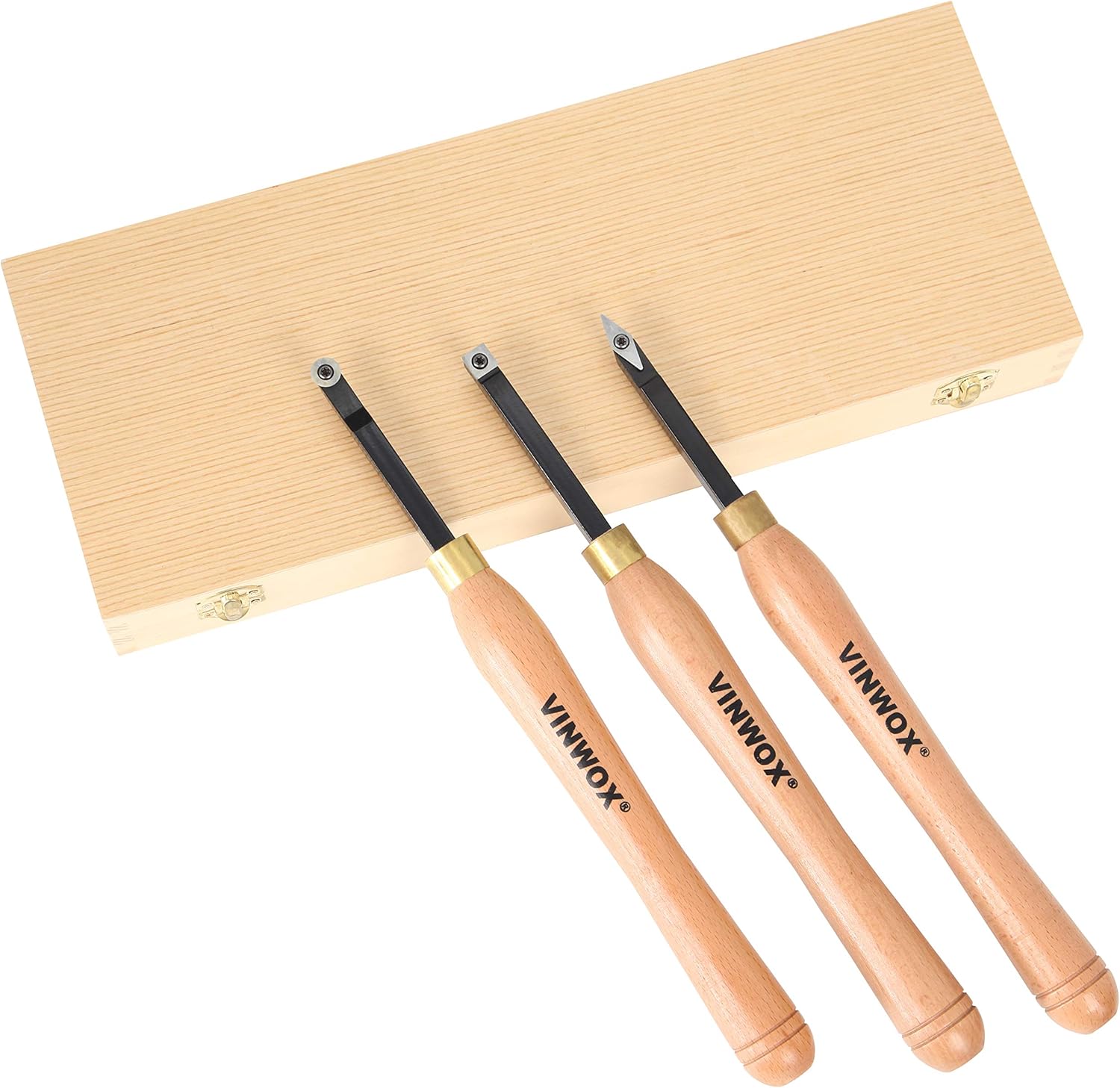 VINWOX 3 PCS Carbide Wood Lathe Turning Tool Set, Carbide Lathe Turning Tool, Carbide Turning Tool, Including Rougher, Finisher, Detailer, Pen Turning tool, Pen Making Pack of 2