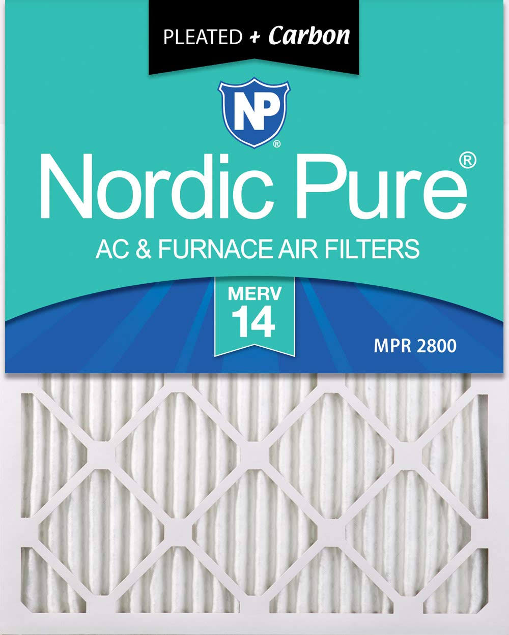 Nordic Pure 20x30x1 MERV 14 Plus Carbon Pleated AC Furnace Air Filters, 20x30x1M14+C-2, 2 Piece