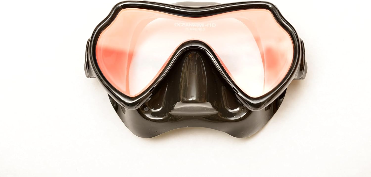 SeaDive Oceanways Superview-HD w/Anti-UV/Glare Optical Multicoating w/Anti-Fog Scuba/Spearfishing Dive Mask (OM940BKSFF) Pack of 2