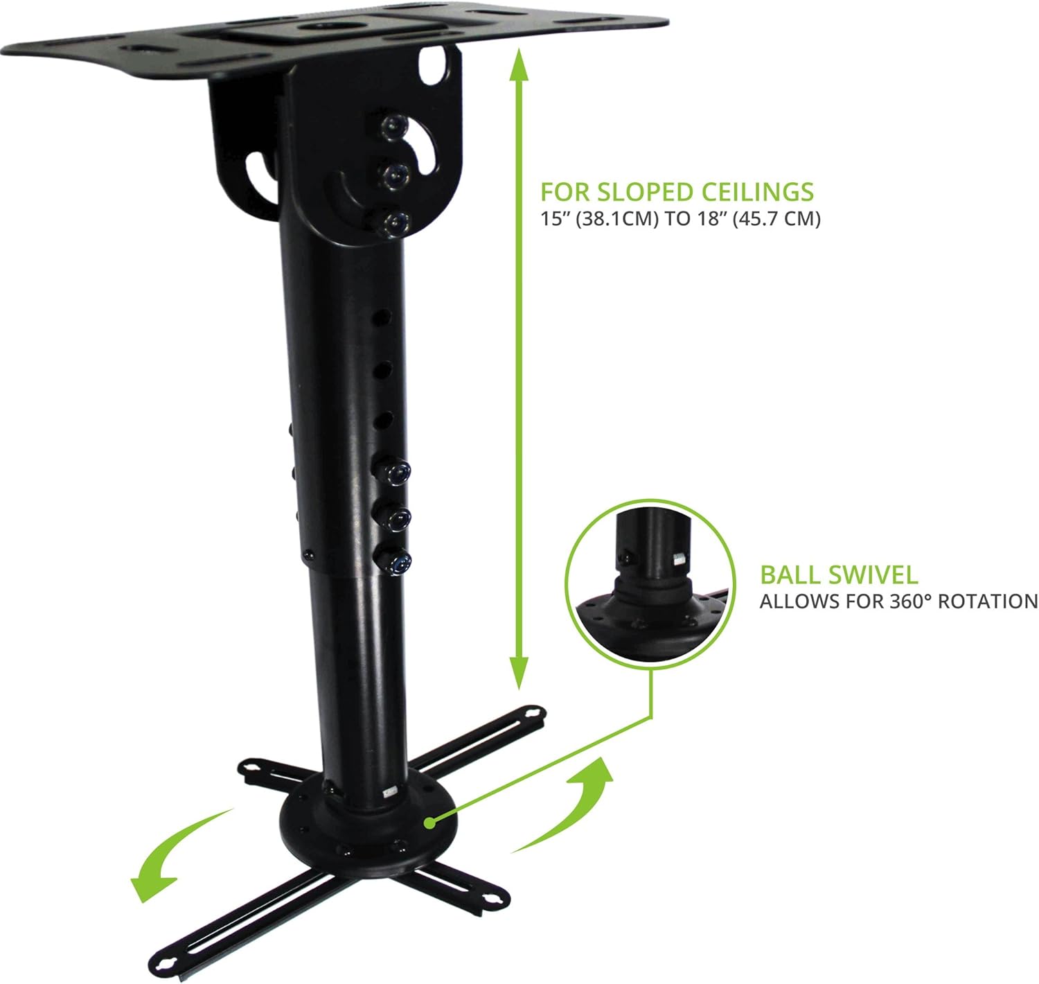 Kanto P301 Projector Mount for sloped ceilings (15- to 18-inch extension) Pack of 2