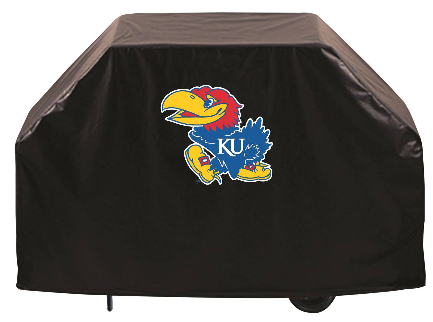 Kansas Jayhawks HBS Black Outdoor Heavy Breathable Vinyl BBQ Grill Cover (60x22)