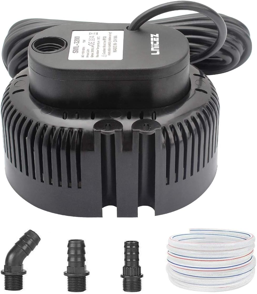 Pool Cover Pump Above Ground - Submersible Sump Pump, Swimming Water Removal Pumps, with Drainage Hose & 25 Feet Extra Long Power Cord, 850 GPH in Ground, 3 Adapters Pack of 2