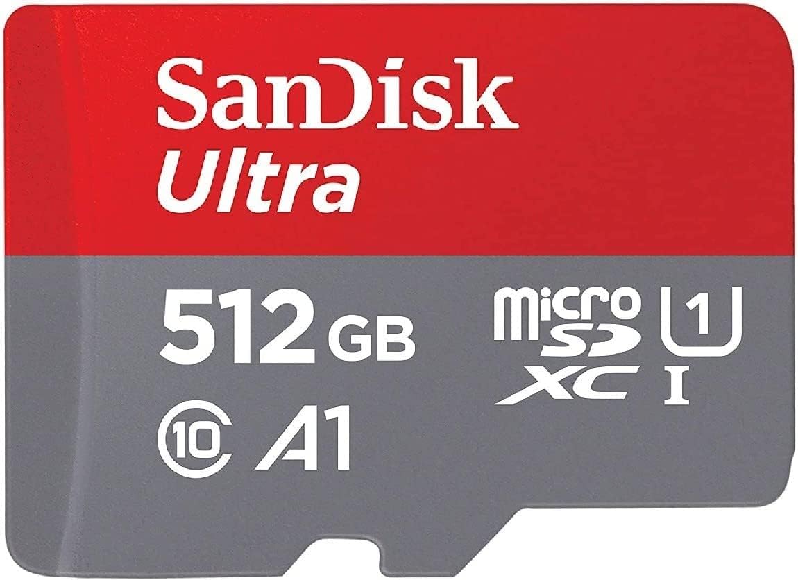 SanDisk 512GB Ultra MicroSDXC UHS-I Memory Card with Adapter - 120MB/s, C10, U1, Full HD, A1, Micro SD Card - SDSQUA4-512G-GN6MA Pack of 2