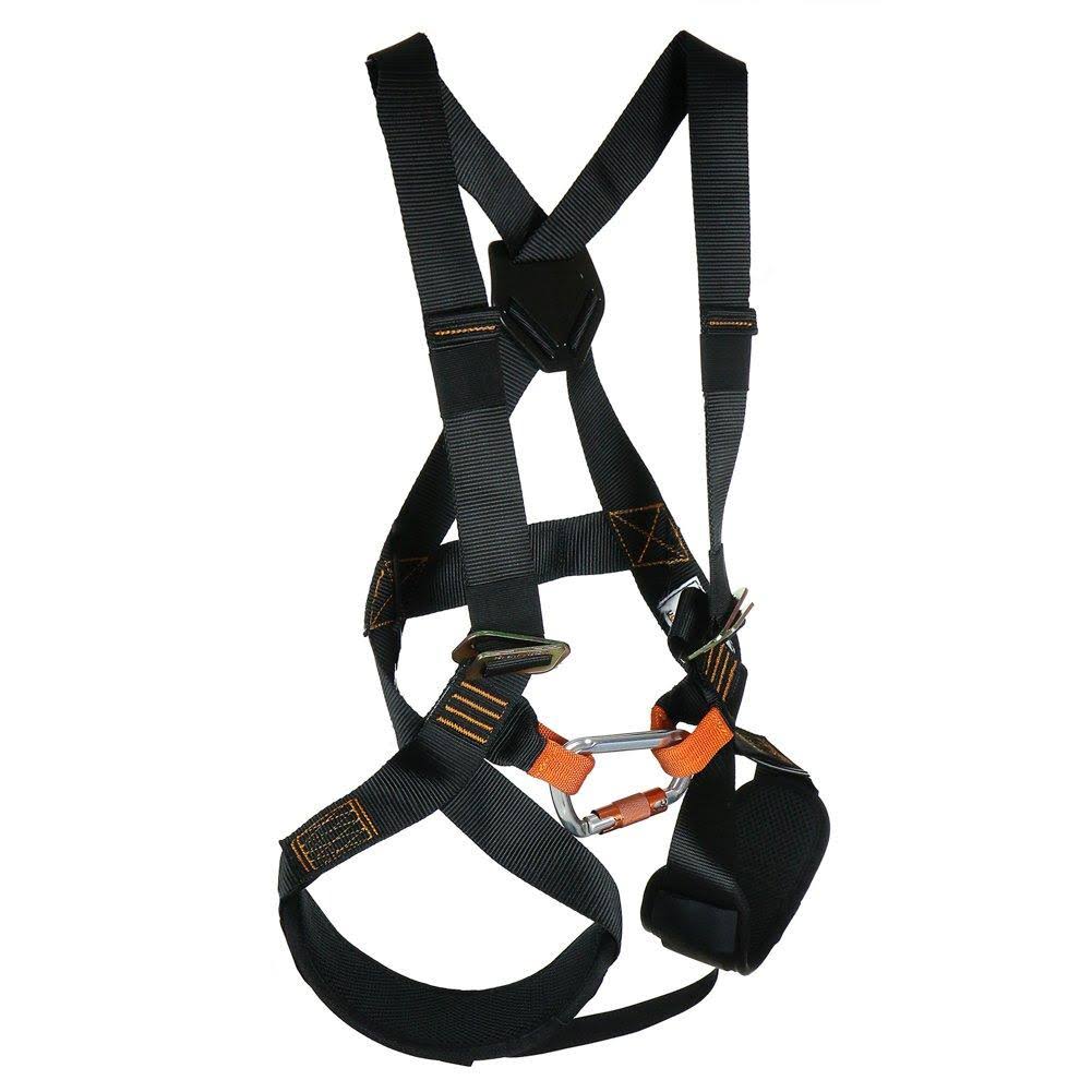 Fusion Climb Warrior Kids Full Body Climbing Rope Course Harness Black
