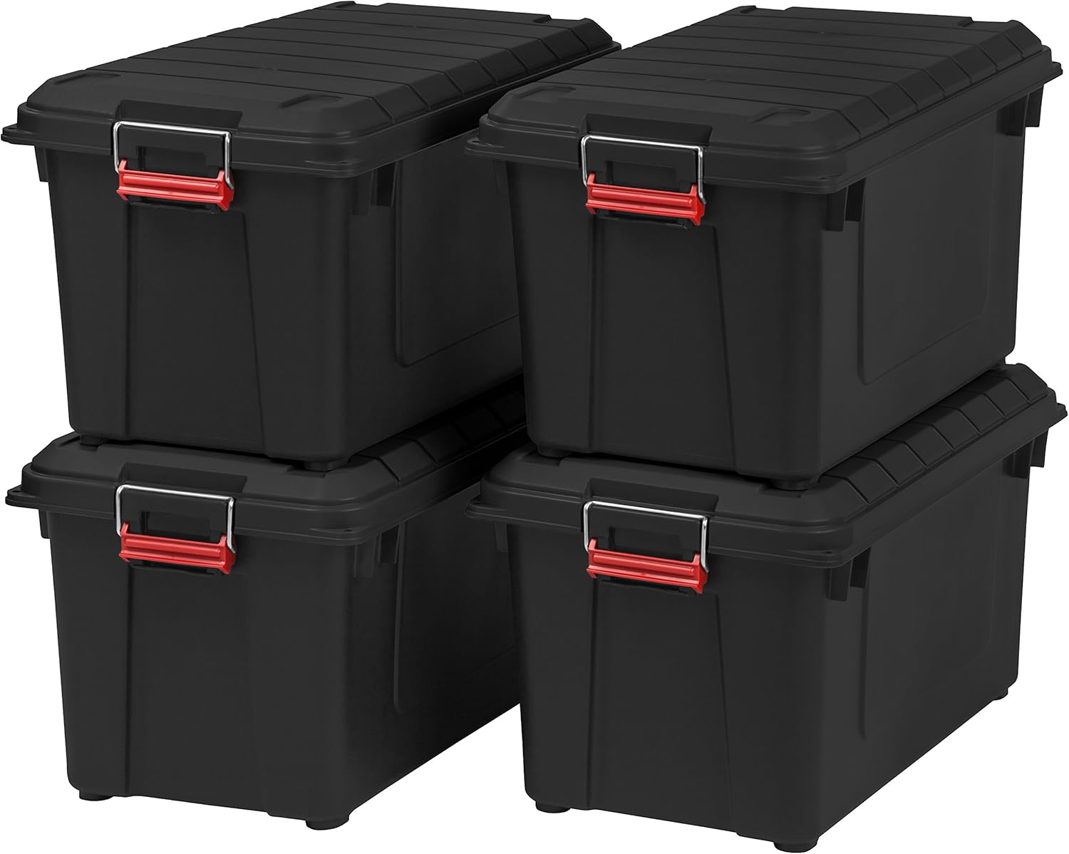 IRIS USA Store-It-All, 21 Gal. (4 Pack), Black/Black, 4 Count