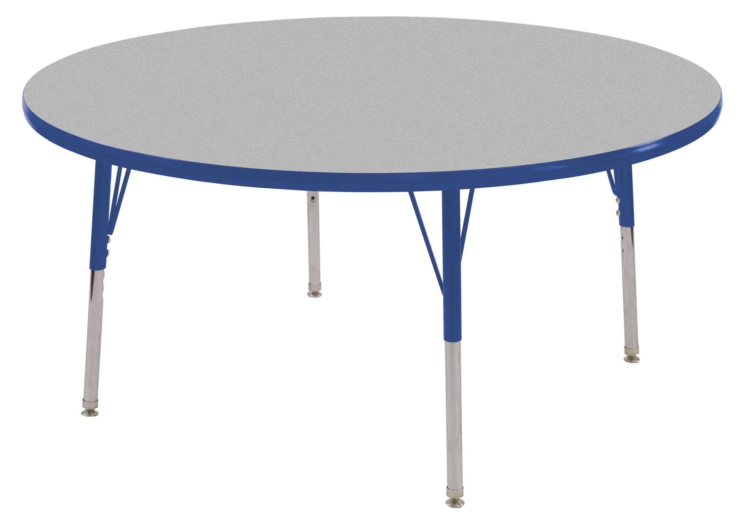 Ecr4kids 48x22 Adjustable Round Activity Table, Grey/Blue - Standard Leg, Swivel