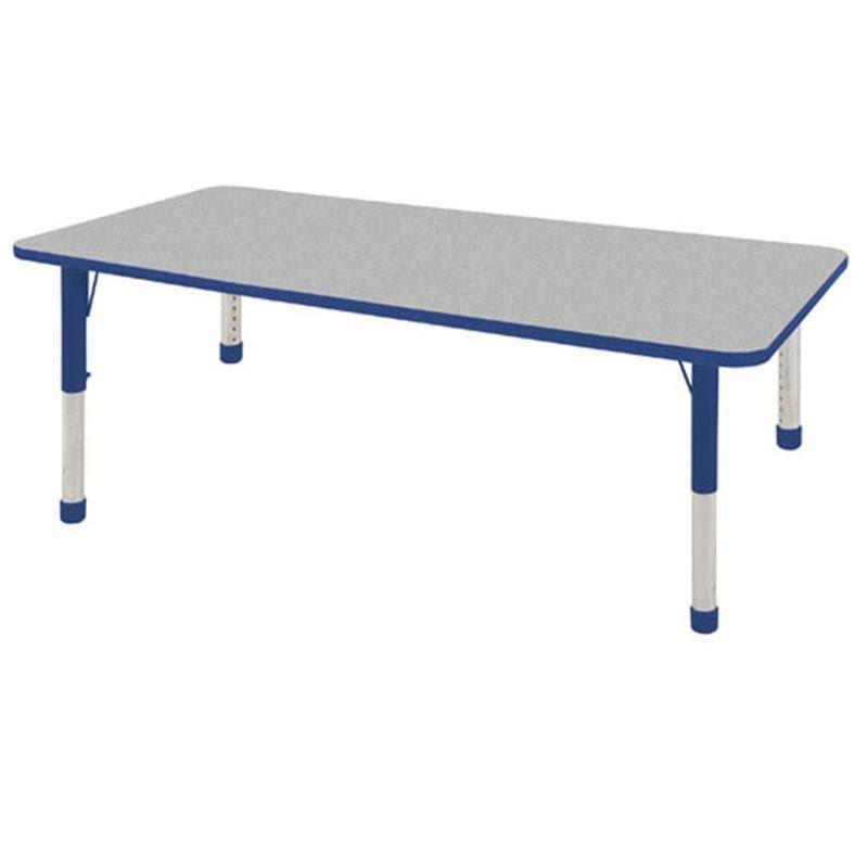Ecr4kids 36x22 x 72x22 Adjustable Rectangular Activity Table, Grey/Blue - Chunky