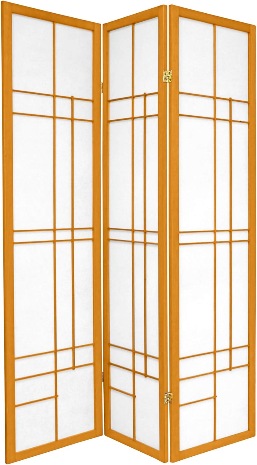 Oriental Furniture 6 ft. Tall Eudes Shoji Screen - Black - 4 Panels