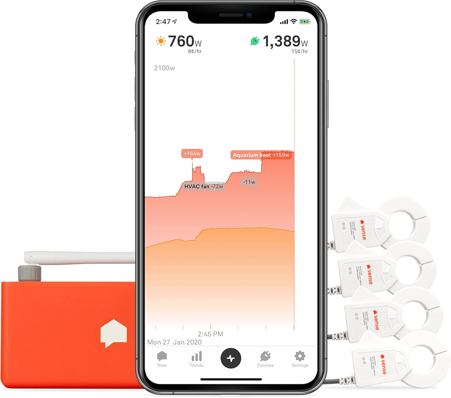 Sense Energy Monitor with Solar – Track Electricity Usage and Solar Production in Real Time Meets Rigorous ETL/Intertek Safety Standards