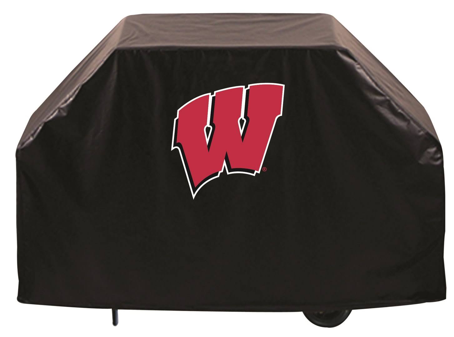 Wisconsin Badgers HBS Black W Outdoor Heavy Duty Vinyl BBQ Grill Cover (72x22)