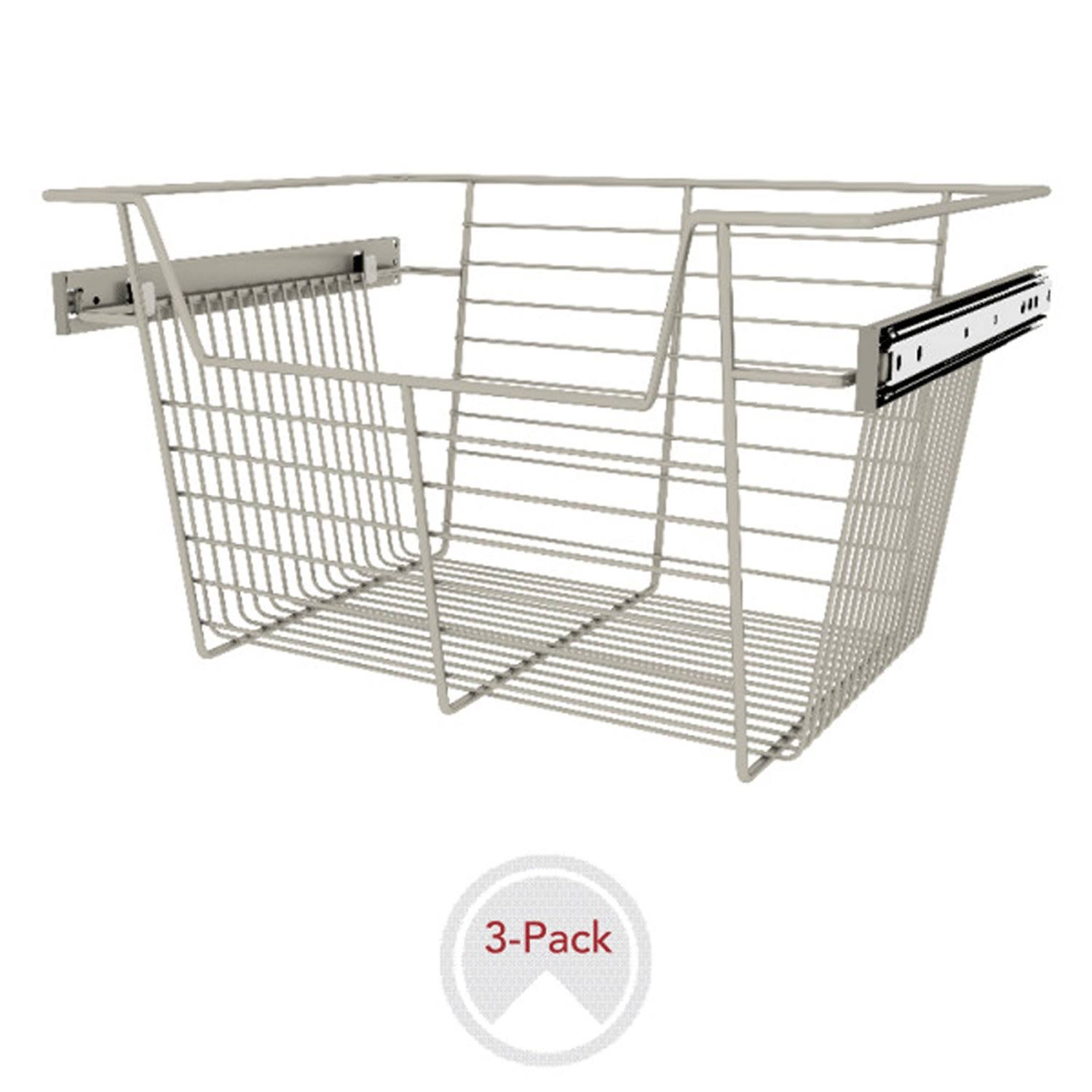 Rev-A-Shelf Sidelines CBSL-181410SN-3 18x22 Satin Nickel Closet Basket (3 Pack) at Spreetail (VMinnovations | VM Express)