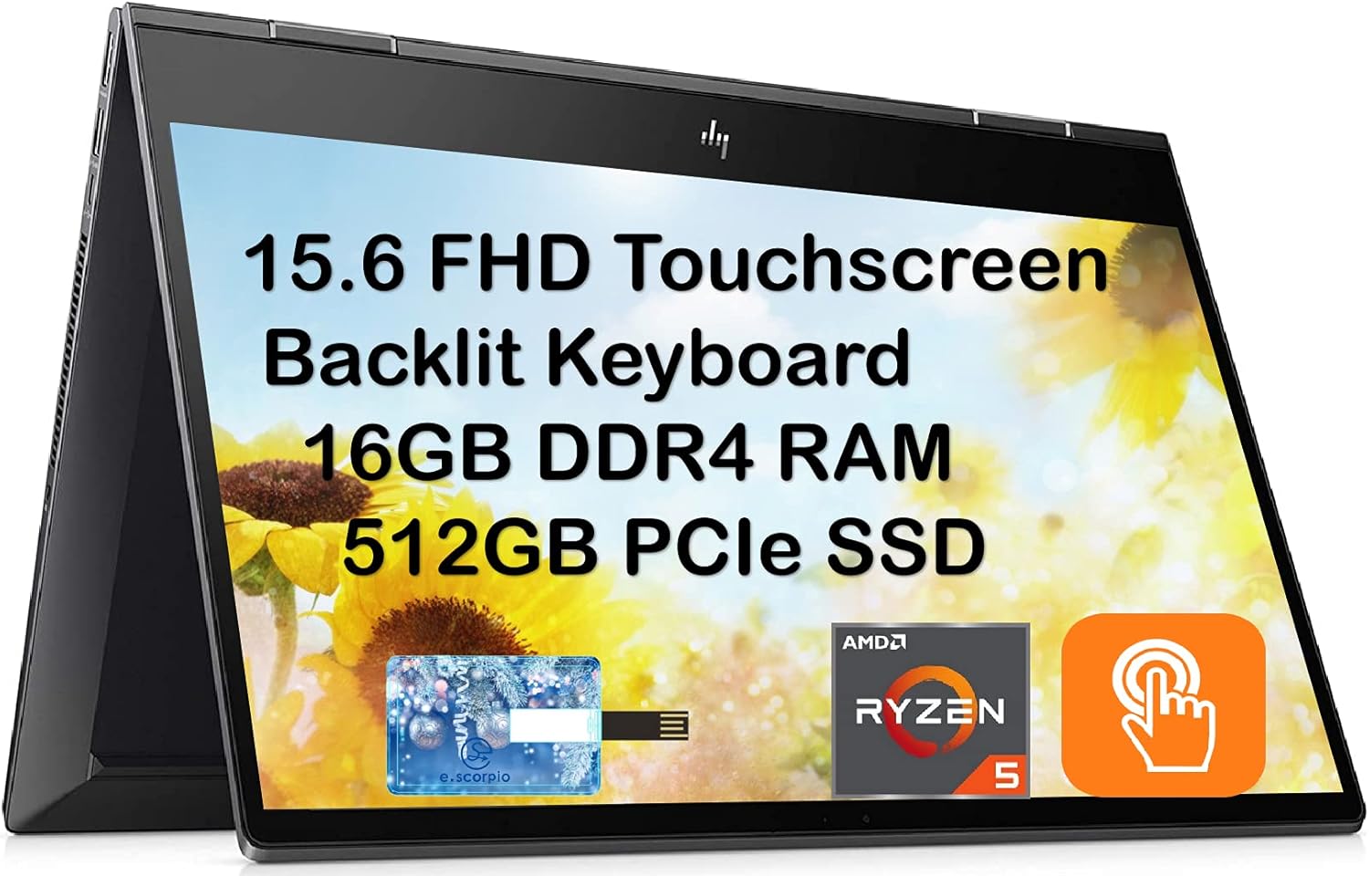 Newest HP Envy x360 2 in 1, 15.6