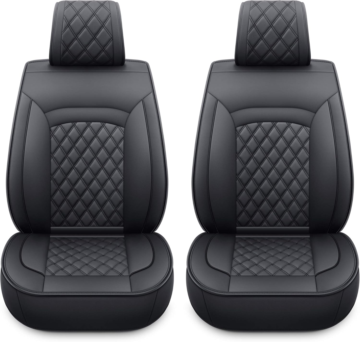 LUCKYMAN CLUB Universal Auto Seat Covers with Faux Leather Fit for Most SUV Sedan (SLX-Black & Blue)