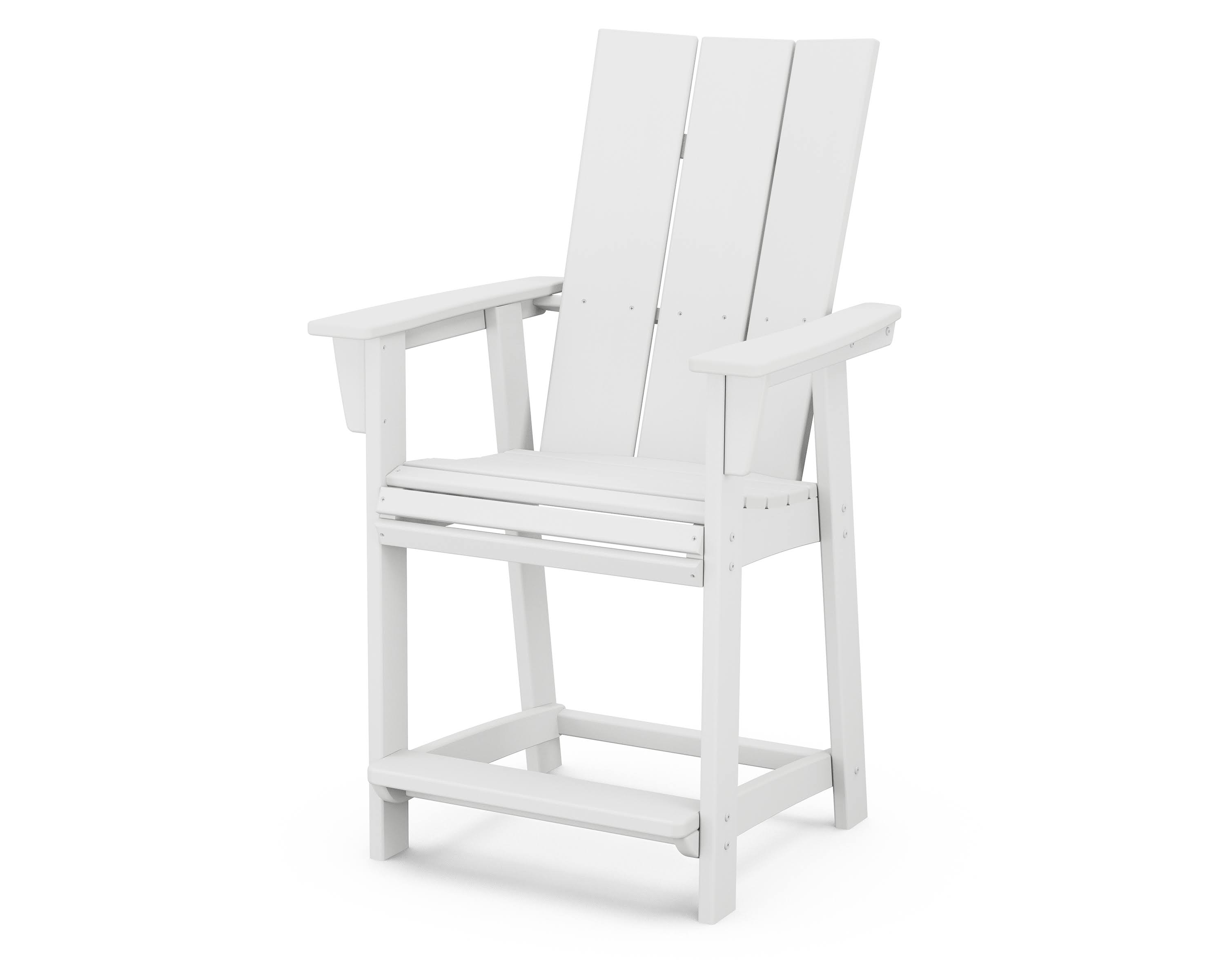 POLYWOOD Modern Adirondack Counter Chair in White