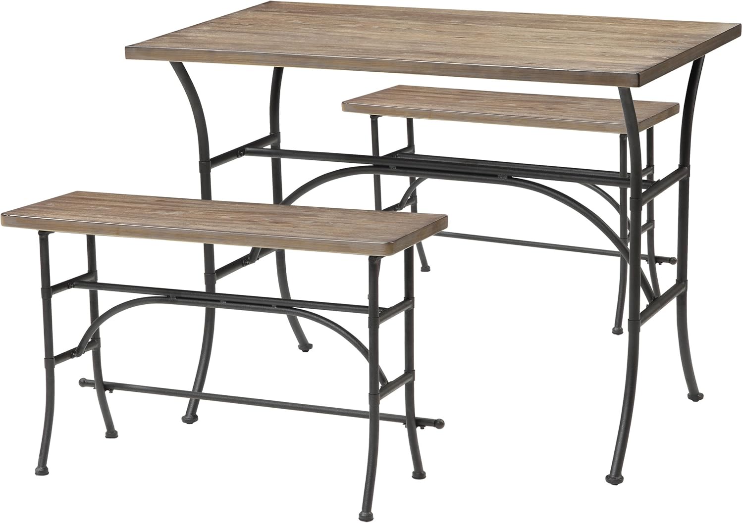 ACME Domingo Oak and Antique Black Counter Height Set 3 Piece