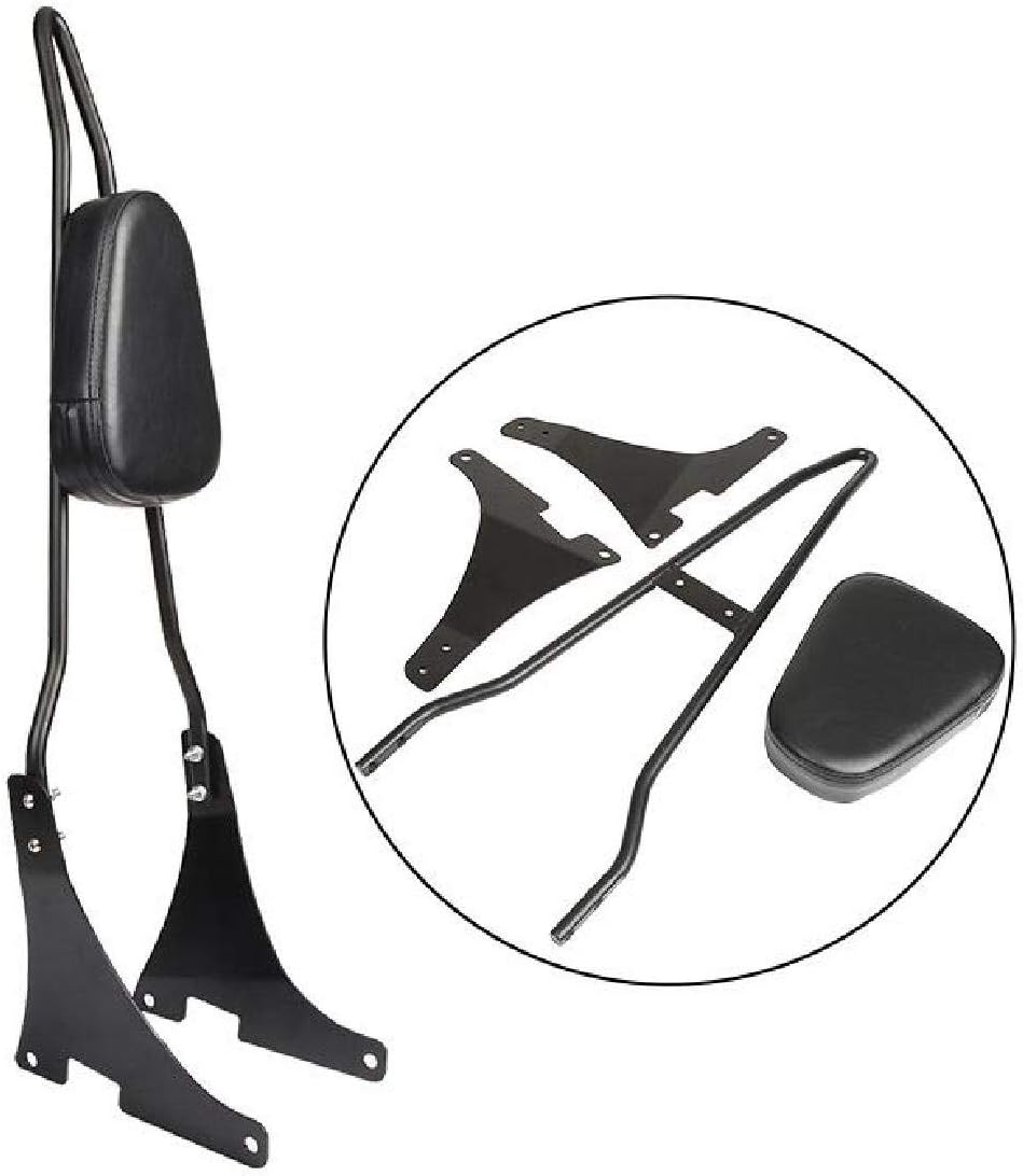 INNOGLOW Motorcycle Black Detachable Rear Passenger Sissy Bar Upright Backrest W/Cushion Pad for Harley Sportster XL 883 1200 2004-Up