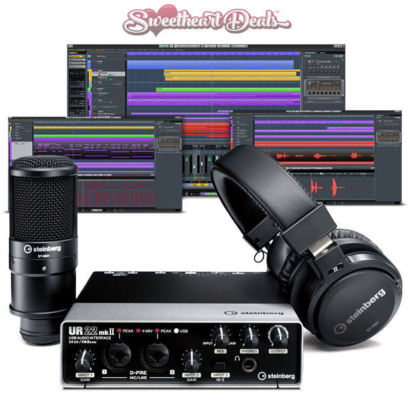 Steinberg UR22mkII Recording Pack USB 2.0 Audio Interface with Microphone, Headphones, Cubase AI, Cubase LE, WaveLab LE