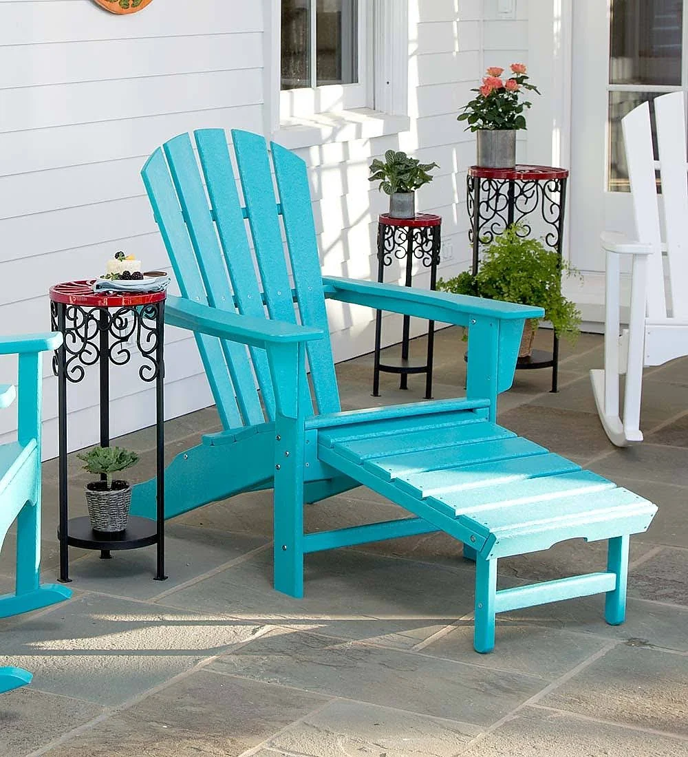 POLYWOOD ̈ Adirondack Chair with Hideaway Ottoman