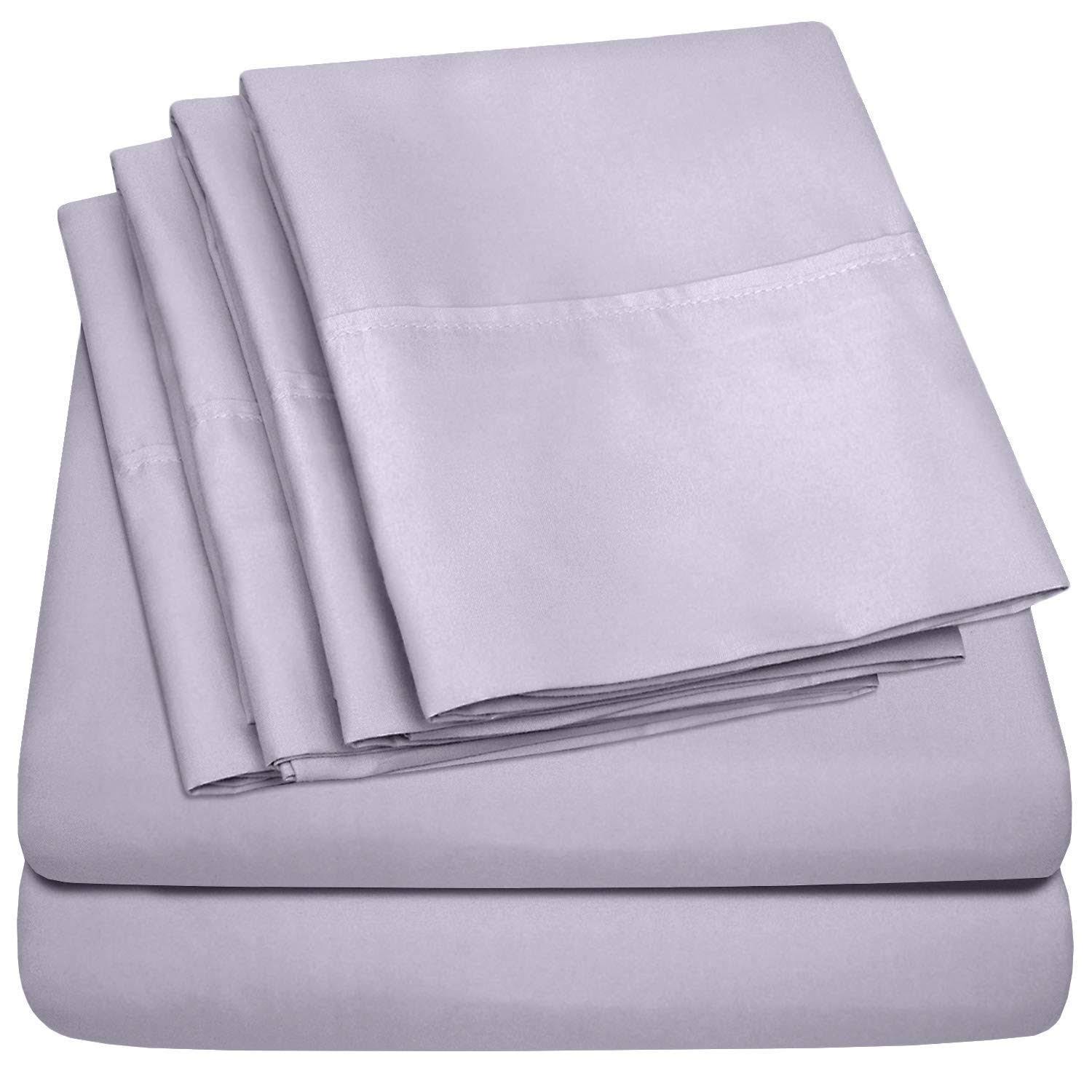 Sweet Home Collection Deluxe 6 Piece Bed Sheet Set - Lilac / Twin XL