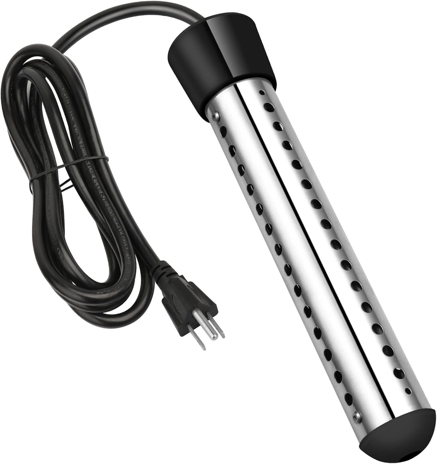 Immersion Water Heater, GESAIL 1500W Submersible Immersion Water Heater with Full 304 Stainless-Steel Guard, Bucket Heater Heats 5 Gallons of Water in Mimutes Black