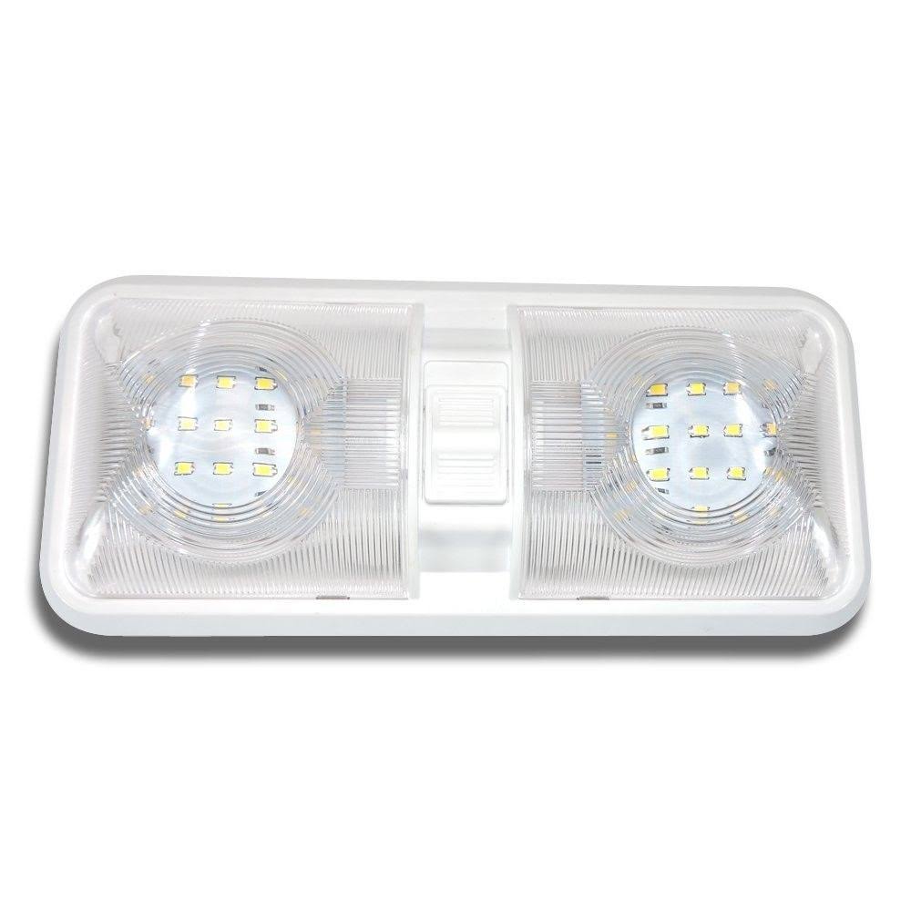 Leisure LED 5 Pack RV LED Ceiling Double Dome Light Fixture with On/Off Switch Interior Lighting for Car/RV/Trailer/Camper/Boat