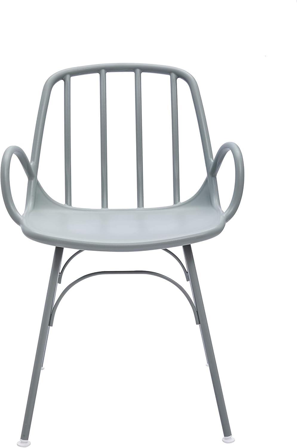 Amazon Brand - Rivet Nova Modern Slatted-Back Plastic Dining Chair, Set of 2, 21.6