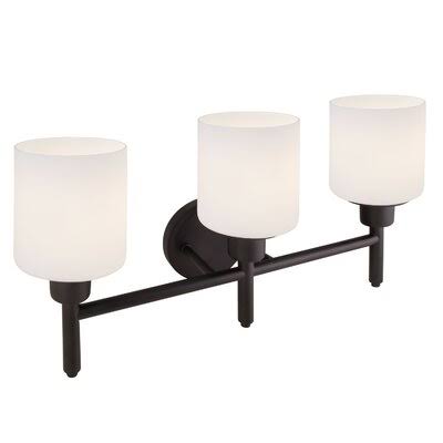Jorelys 3-Light Dimmable Matte Black Vanity Light Ebern Designs