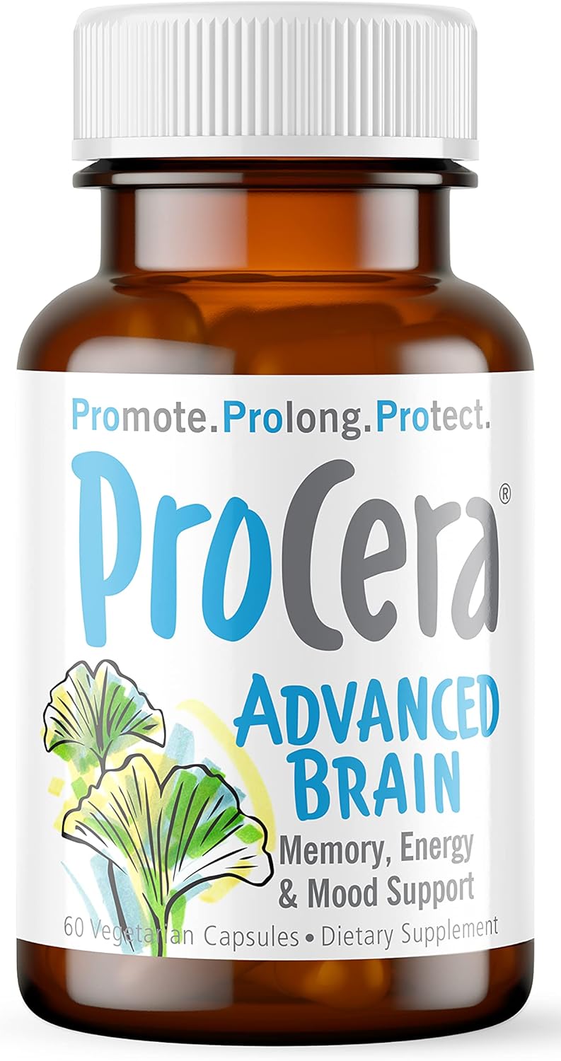 Procera Advanced Brain Supplement | Memory & Brain Booster | 3-in-1 Nootropics Brain Support Supplement | w/ Ashwagandha, Rhodiola, Ginseng, Ginkgo, Phosphatidylserine & Vitamin B Complex Pack of 2