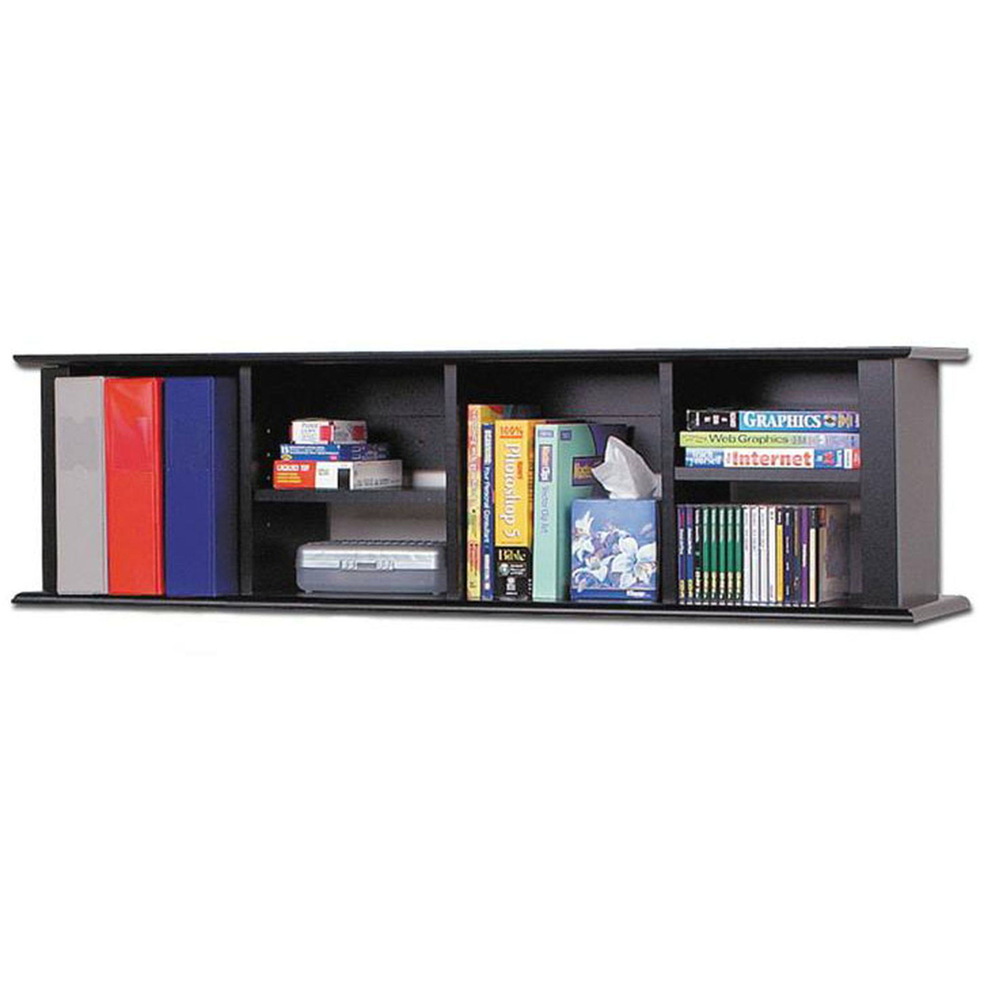 Prepac Black Wall Mounted Desk Hutch