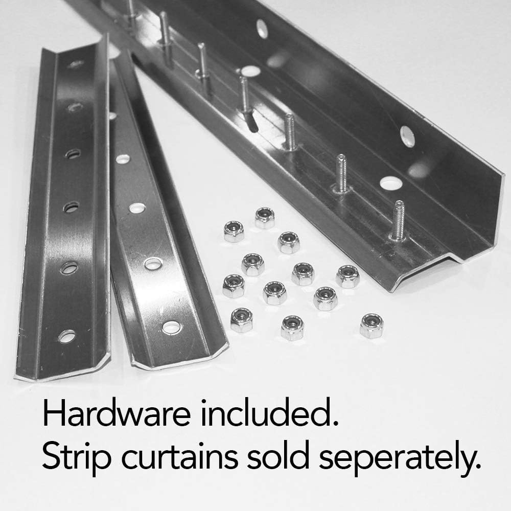 Resilia - Industrial Mounting Hardware for Strip Curtain Doors - 8 Foot Steel Strip (Two, 4-Foot Brackets)
