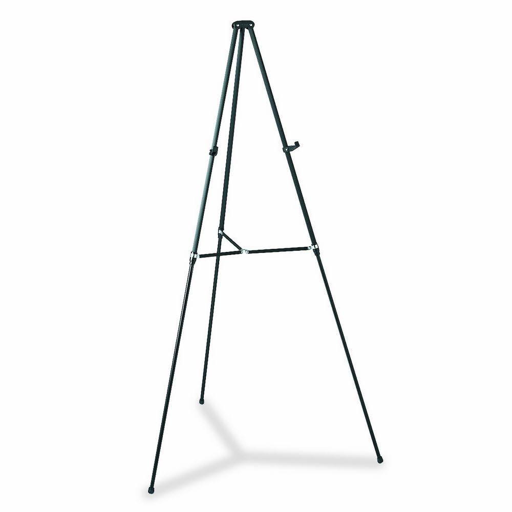 Quartet Easel, Aluminum, Lightweight, Telescoping, 66x22 Max. Height, Supports 25 lbs, Black 51E