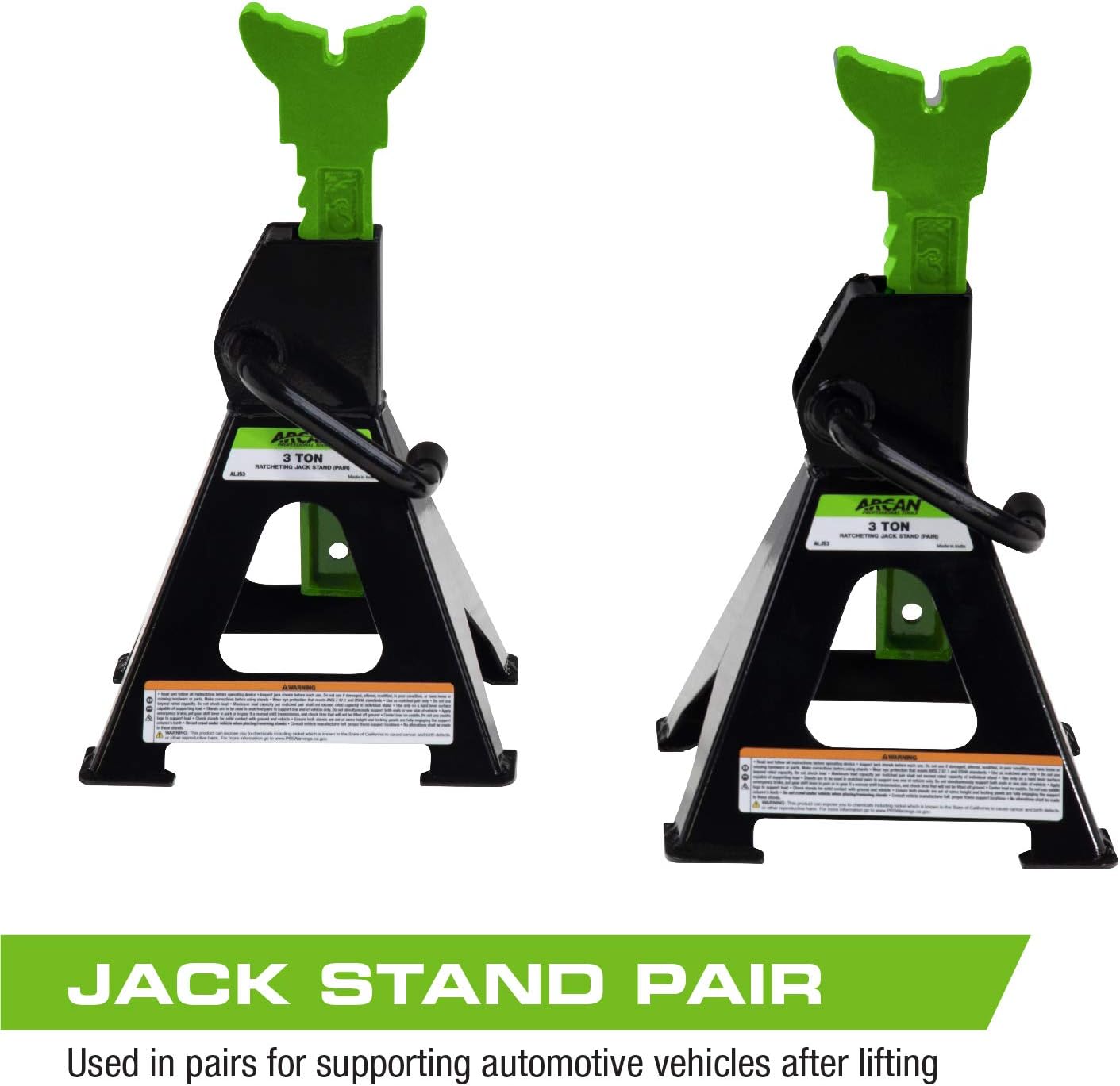 Arcan 3-Ton Steel Jack Stands (ALJS3) Pack of 2