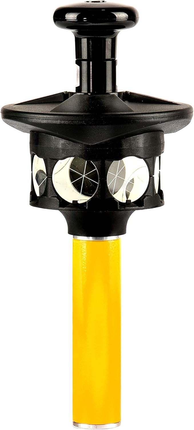 AdirPro 360-Degree Reflective Prism for Trimble Total Station with Height Adapter - Heavy Duty & Collapsible Reflecting Surveying Pole w/Extension - Construction & Survey Accessories