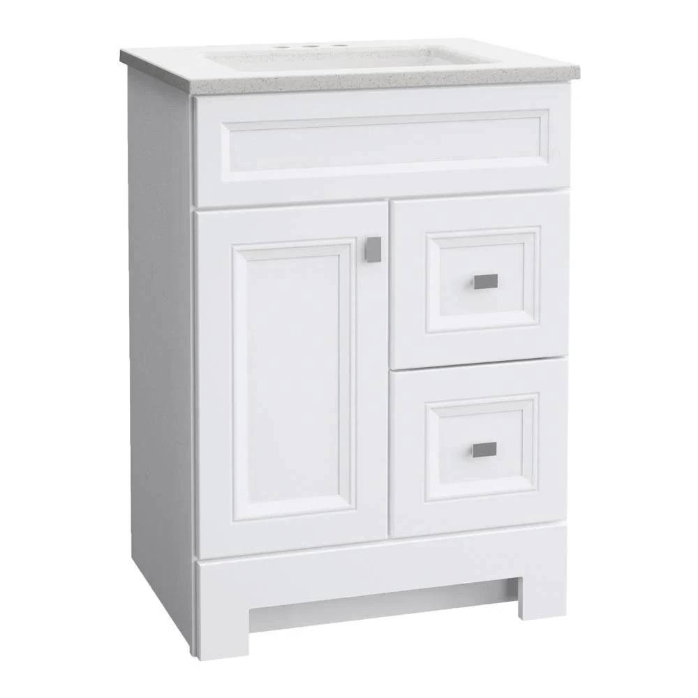 Home Decorators Collection Sedgewood 24-1/2 in. W Bath Vanity in White with Solid Surface Technology Vanity Top in Arctic with W