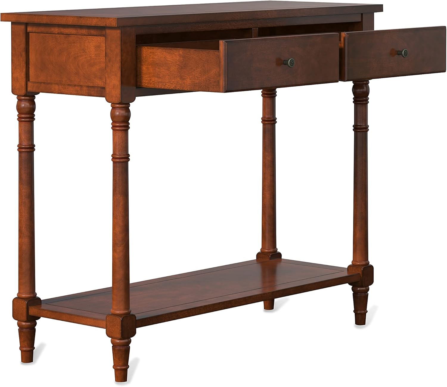 Solid Wood Console Entry Table with 2 Drawers, 35.54