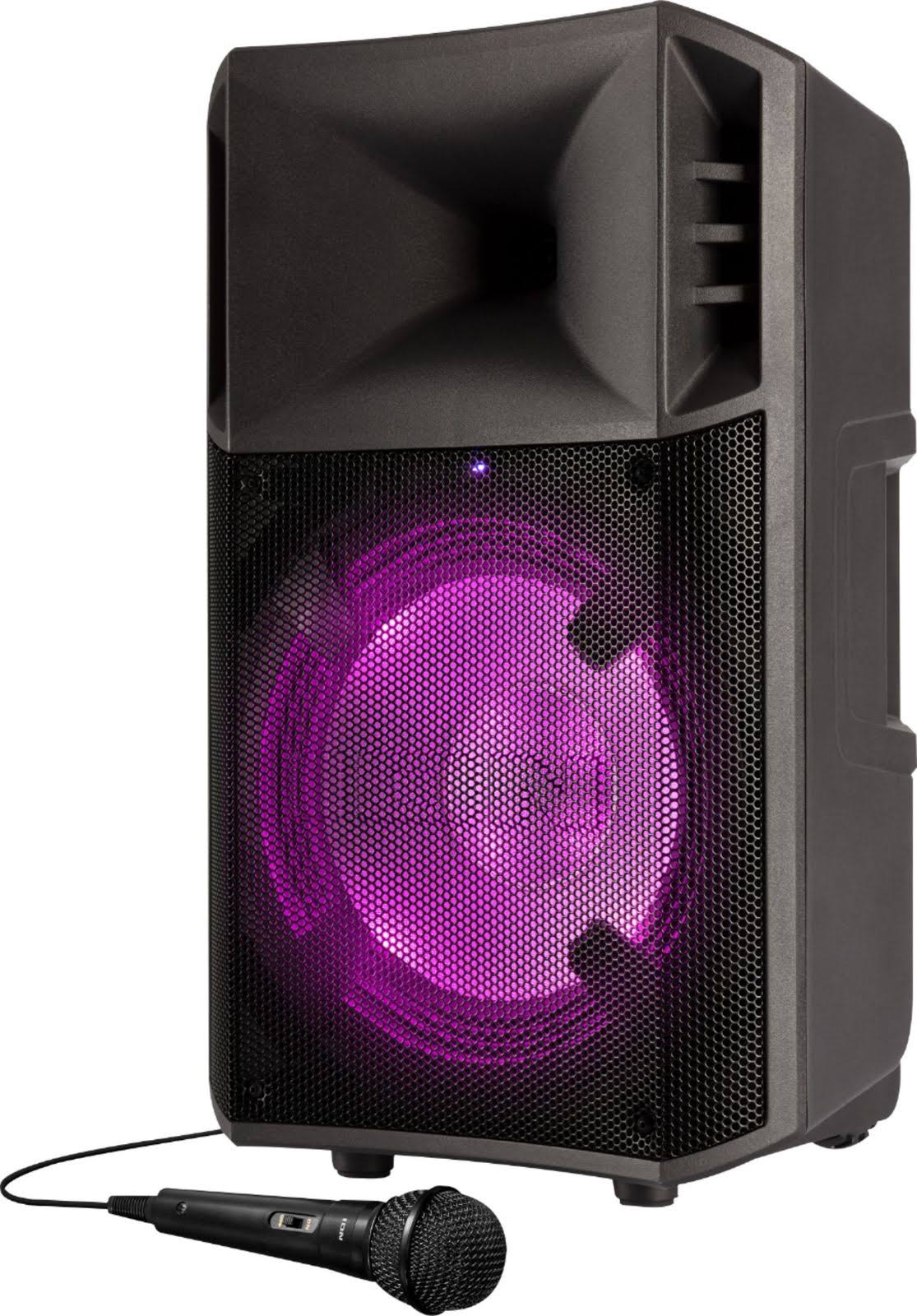 Ion Audio - Powerglow 10x22 200W 2-Way PA Bluetooth Speaker with Built-In Battery - Black