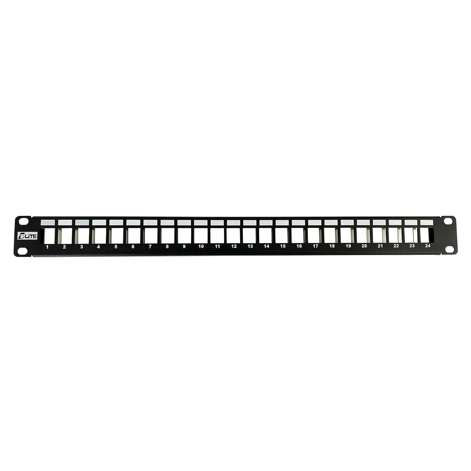 Elite 24 Port Blank Keystone 1U Patch Panel, Heavy Metal Design, Rack Mount 19