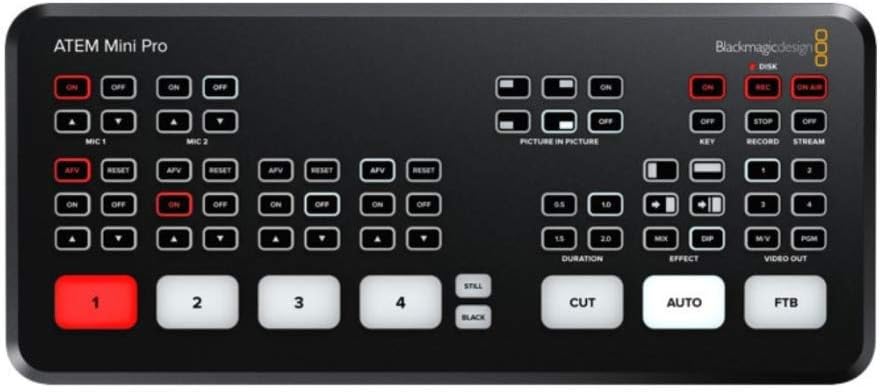 Blackmagic Design ATEM Mini Pro HDMI Live Stream Switcher with Cable and Case Bundle (4 Items)