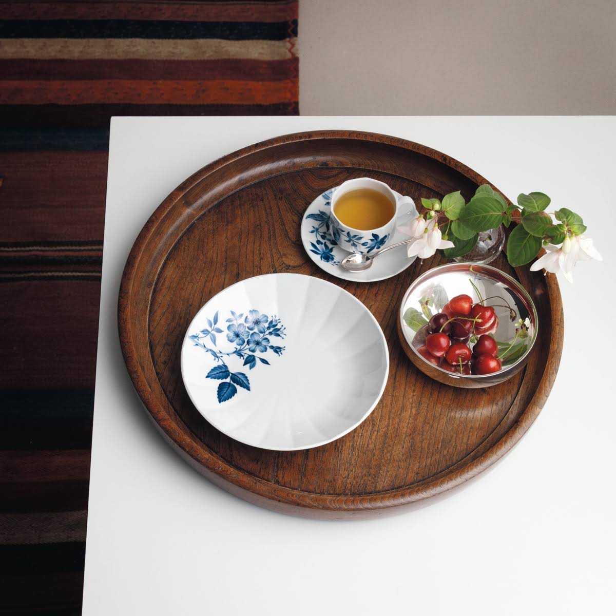 Royal Copenhagen Blomst Lilac Teacup and Saucer